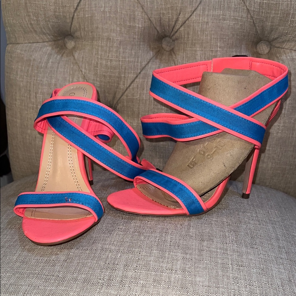 Stylish Pink and Blue Women's Heels